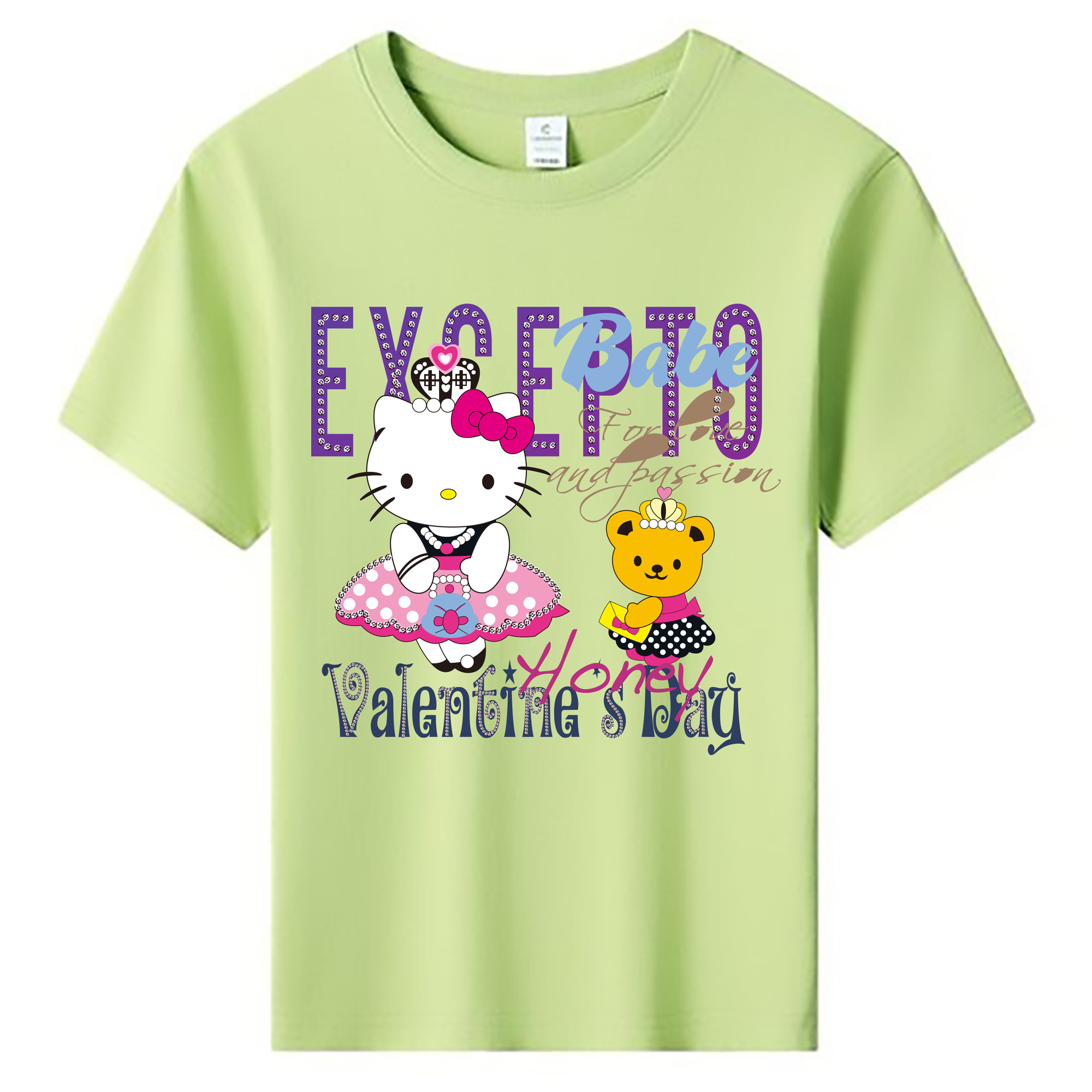 （画像用） Hello Kitty ハローキティ 綿100％キッズTシャツ（フロントプリント）